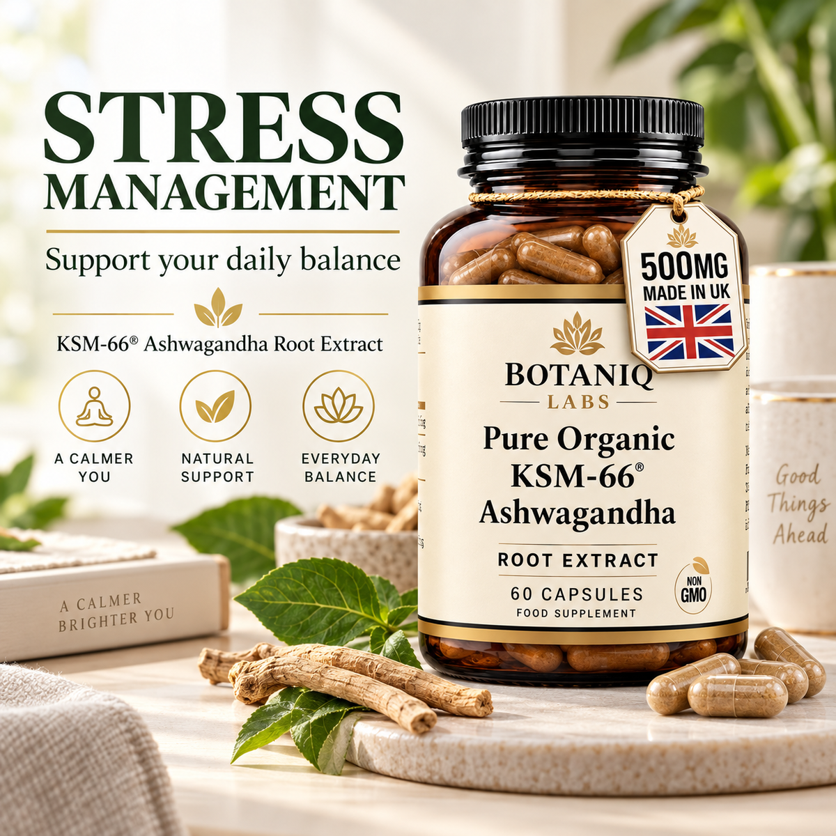 Ashwagandha KSM-66® 500mg, 60 Vegan Capsules